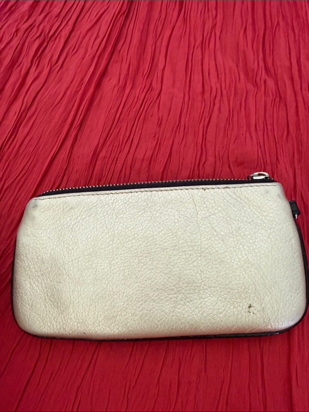 Brighton gold Wristlet with Red Flower Appliqué and Beaded Charm - Picture 4 of 10